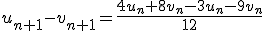 u_{n+1}-v_{n+1}=\frac{4u_n+8v_n-3u_n-9v_n}{12}