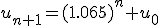 u_{n+1}=(1.065)^n u_0