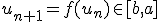 u_{n+1}=f(u_n)\in[b,a]