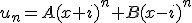 u_n=A(x+i)^n+B(x-i)^n