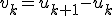 v_k=u_{k+1}-u_k