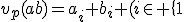 v_p(ab)=a_i+b_i (i\in \{1;2;...;k})