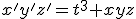 x'y'z'=t^3 xyz