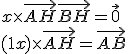 x\times \vec{AH} + \vec{BH} = \vec{0}  \\   \\  (1+x)\times \vec{AH} = \vec{AB} 