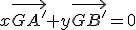 x\vec{GA'}+y\vec{GB'}=0