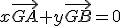 x\vec{GA}+y\vec{GB}=0