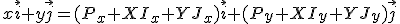 x\vec{i}+y\vec{j}=(P_x+XI_x+YJ_x)\vec{i}+(P_y+XI_y+YJ_y)\vec{j}