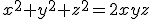 x^2+y^2+z^2=2xyz