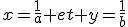 x=\frac{1}{a} et y=\frac{1}{b}