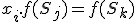 x_i.f(S_j) = f(S_{k})