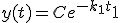 y(t) = C e^{-k_1 t} + 1