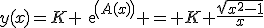 y(x)=K exp(A(x)) = K \frac{\sqrt{x^2-1}}{x}