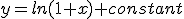 y=ln(1+x)+constant