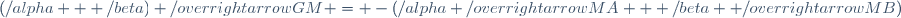 (\alpha + \beta) \overrightarrow{GM} = -(\alpha \overrightarrow{MA} + \beta \overrightarrow{MB})