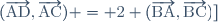 (\overrightarrow{\text{AD}},\overrightarrow{\text{AC}}) = 2 (\overrightarrow{\text{BA}},\overrightarrow{\text{BC}})]