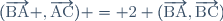 (\overrightarrow{\text{BA}} ,\overrightarrow{\text{AC}}) = 2 (\overrightarrow{\text{BA}},\overrightarrow{\text{BC}})