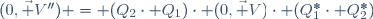(0,\ \vec V'') = (Q_2\cdot Q_1)\cdot (0,\ \vec V)\cdot (Q^*_1\cdot Q^*_2)