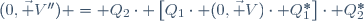 (0,\ \vec V'') = Q_2\cdot \left[Q_1\cdot (0,\ \vec V)\cdot Q^*_1\right]\cdot Q^*_2