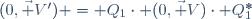 (0,\ \vec V') = Q_1\cdot (0,\ \vec V)\cdot Q^*_1