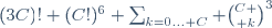 (3C)! (C!)^6 \sum_{k=0\ldots C} {C \choose k}^3