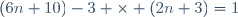 (6n+10)-3 \times (2n+3)=1