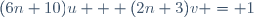(6n+10)u + (2n+3)v = 1