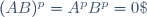 (AB)^p=A^pB^p=0\;