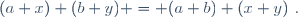 (a x) (b y) = (a b) (x y)~.