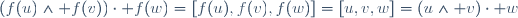 (f(u)\wedge f(v))\cdot f(w)=[f(u),f(v),f(w)]=[u,v,w]=(u\wedge v)\cdot w\,