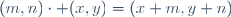 (m,n)\cdot (x,y)=(x+m,y+n)