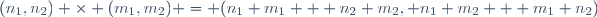 (n_1,n_2) \times (m_1,m_2) = (n_1 m_1 + n_2 m_2, n_1 m_2 + m_1 n_2)