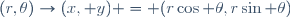 (r,\theta)\to(x, y) = (r\cos \theta,r\sin \theta)