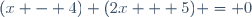 (x - 4) (2x + 5) = 0