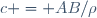 \,c = AB/\rho