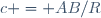 \,c = AB/R
