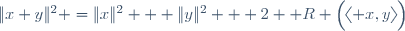 \|x+y\|^2 =\|x\|^2 + \|y\|^2 + 2 \mathfrak R \Big(\langle x,y\rangle\Big)