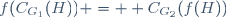 \ f(C_{G_1}(H)) =  C_{G_2}(f(H))