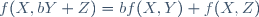 \ f(X,bY+Z)=bf(X,Y)+f(X,Z)