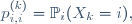 \ p^{(k)}_{i,i}=\mathbb{P}_i(X_k=i),