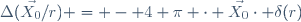 \Delta(\vec{X_0}/r) = - 4 \pi \cdot \vec{X_0}\cdot \delta(r)