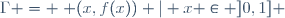 \Gamma = \{ (x,f(x)) | x \in ]0,1] \}