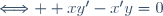 \Longleftrightarrow  xy'-x'y=0