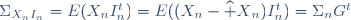 \Sigma_{X_nI_n}=E(X_nI_n^t)=E((X_n-{\widehat X}_n)I_n^t)=\Sigma_nG^t