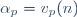 \alpha_p=v_p(n)