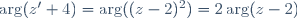 \arg(z'+4)=\arg((z-2)^2)=2\arg(z-2)