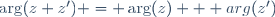 \arg(z z') = \arg(z) + arg(z')