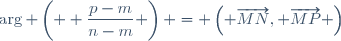 \arg \left( \displaystyle \frac{p-m}{n-m} \right) = \left( \overrightarrow{MN}, \overrightarrow{MP} \right)
