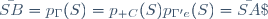 p_{\Gamma'e}(S)=\bar{SA}\;.\;\bar{SB}=p_{\Gamma}(S)=p_{{\mathscr C}}(S)