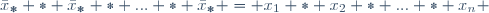 \bar{x}_* * \bar{x}_* * ... * \bar{x}_* = x_1 * x_2 * ... * x_n 