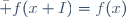 \bar f(x+I)=f(x)